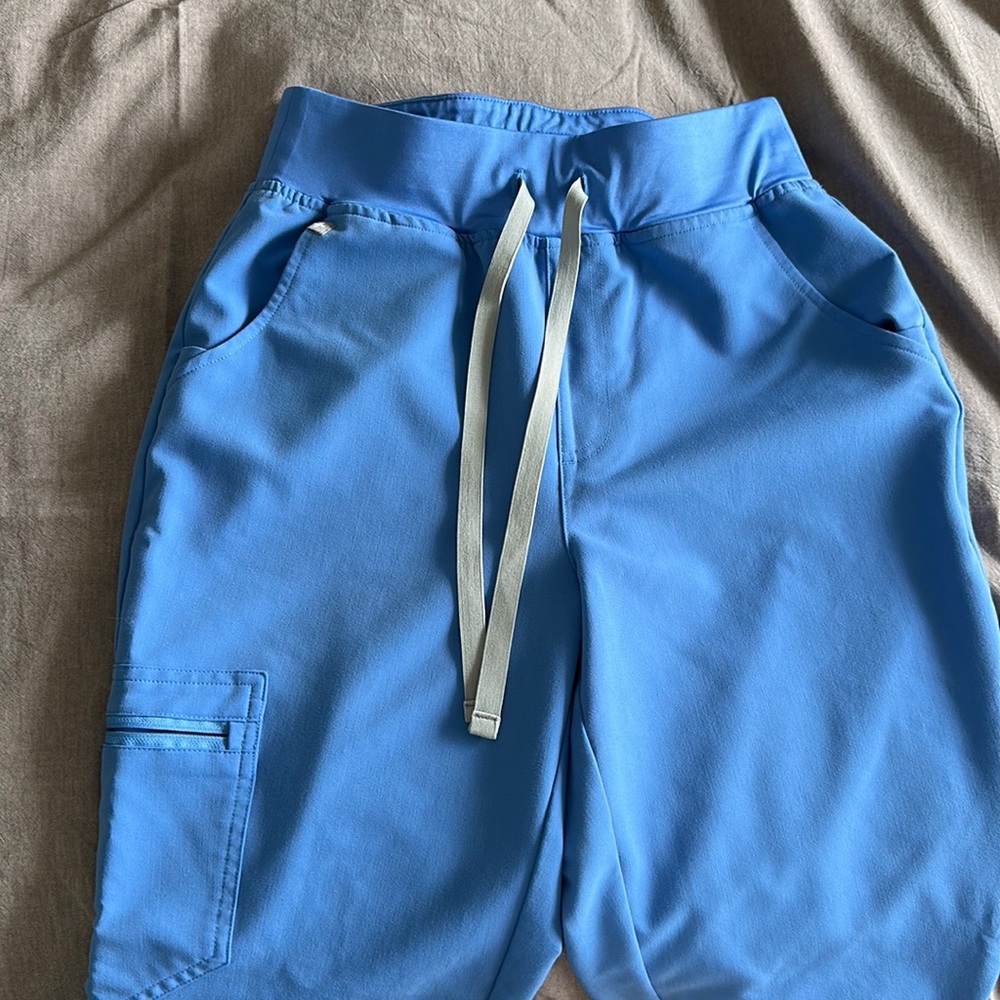 Figs Ceil Blue High Waisted Zamora Joggers